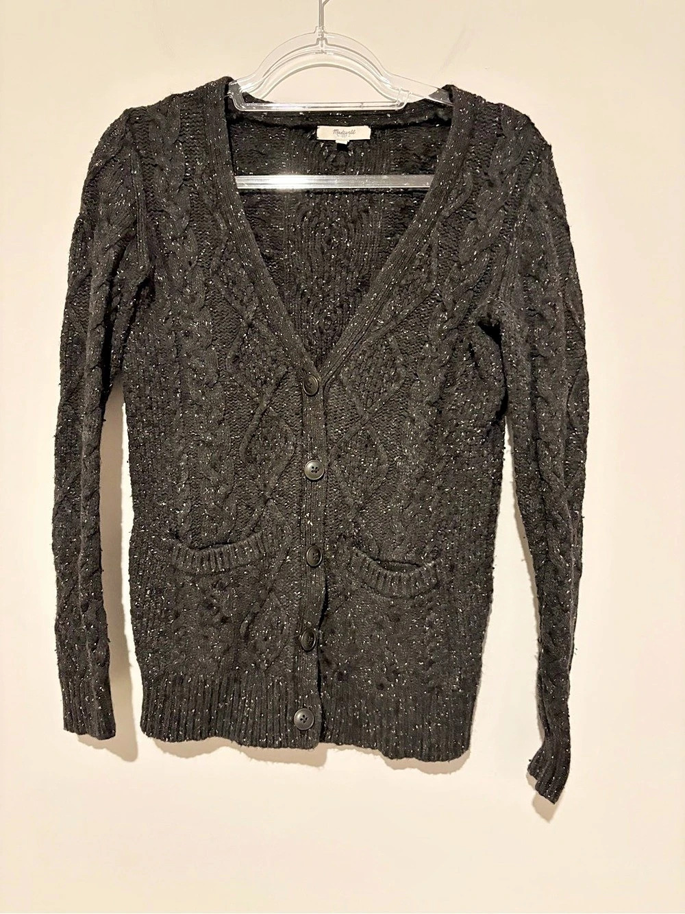 Madewell Cardigan Marled Sweater Wool Grey Size Small